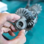 hand with Object printed on 3d printer close-up